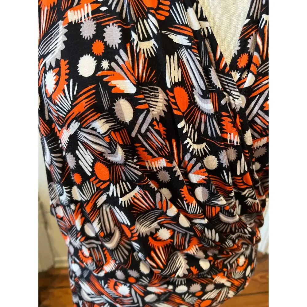 Free People Daria Halter Style Knit Maxi Dress Orange Print M